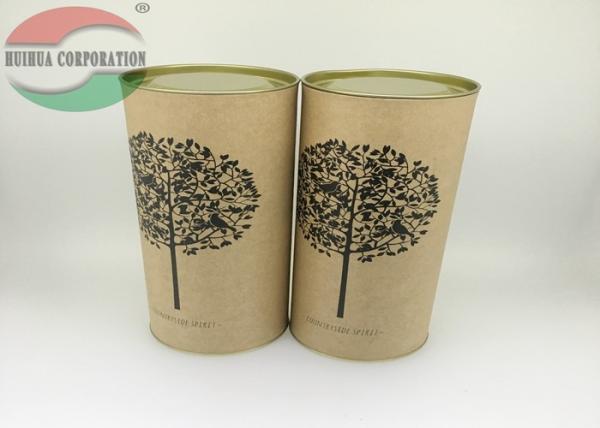 Buy cheap Wine Bottle Kraft Paper Tube Packing with Printed Logo / Wooden Cork Lid from wholesalers