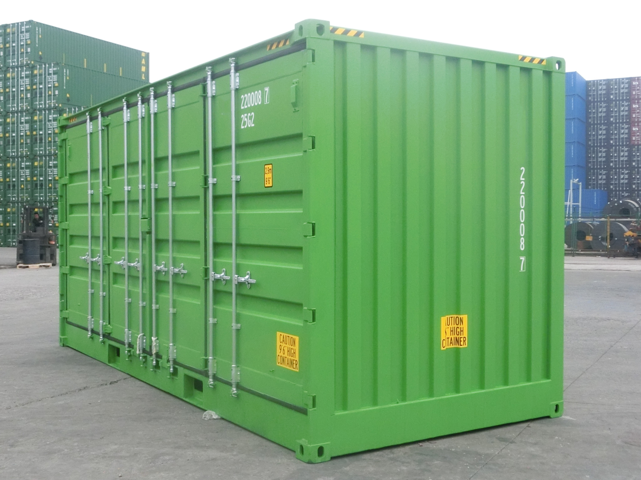 20ft High Dry Shipping Container with Cube Side Door Made from Steel Corten Steel 6058 x 2438 x 2896 mm 33.2 CBM Capacity