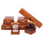 Custom Embossing Logo Luxury Wood Jewelry Box Packaging For Bracelet Necklace