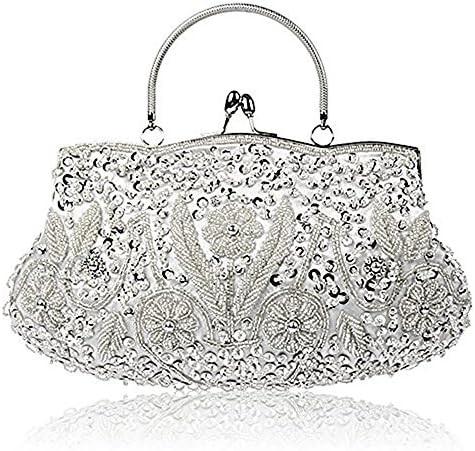 Buy cheap TMORE BEADED SEQUIN DESIGN FLOWER EVENING PURSE LARGE CLUTCH BAG from wholesalers