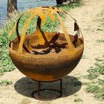 Outdoor Steel Fire Pit 1000mm Diameter 60cm/80cm/100cm Depth Wooden Box Packing