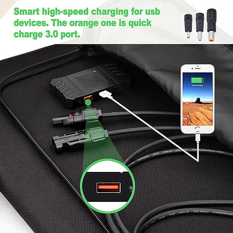 Solar Folding Bag 100W 120W 200W 300 Watt Solar Charger Panel 156.75mmx156.75mm Cell