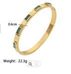18 K Love Friendship Bracelet Bangle Gold With Cubic Zirconia Stones Hinged Gift