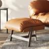 Buy cheap Modern Leisure Relax Leather Chair With Ottoman Stainless Steel Base from wholesalers