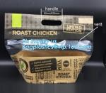 Stand Up Roasted Chicken Packaging Bags With Zip Top Hot Rotisserie Chicken Bag,