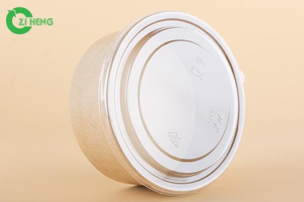 Buy cheap 25 OZ Brown Kraft Paper Food Bowls With Lids Fresh Salad / Pasta / Noodles from wholesalers