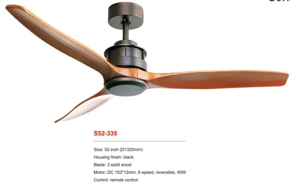 Buy cheap Indoor Modern Wood Ceiling Fan Light 3 Plywood Blades Matt Black Dimmable DC Motor from wholesalers