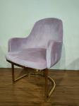 Velvet Cushion U Shaped Base 57cm Wrought Iron Dining Chair