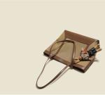 ODM Ladies Tote Handbag 32cm 27cm Old Khaki Leather Bags