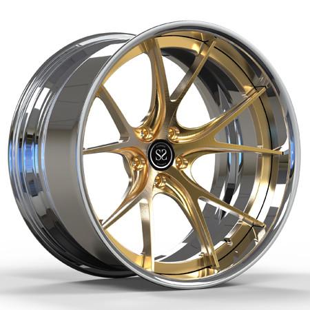 Buy cheap High Polish Lips 2 Piece Forged Wheels Rim For Audi RS6 20inch Brush Gold from wholesalers