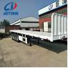 Buy cheap 3 Axle Flat Bed 40ft Container Truck Trailer with Twist Locks and Max Payload 50ton from wholesalers