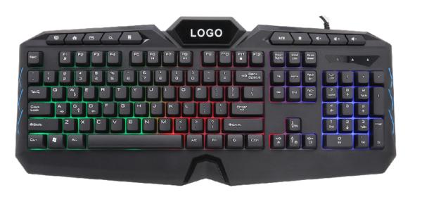 104 10 Keys ETEK Keyboard with Rainbow Backlight Carbon Film Technology and