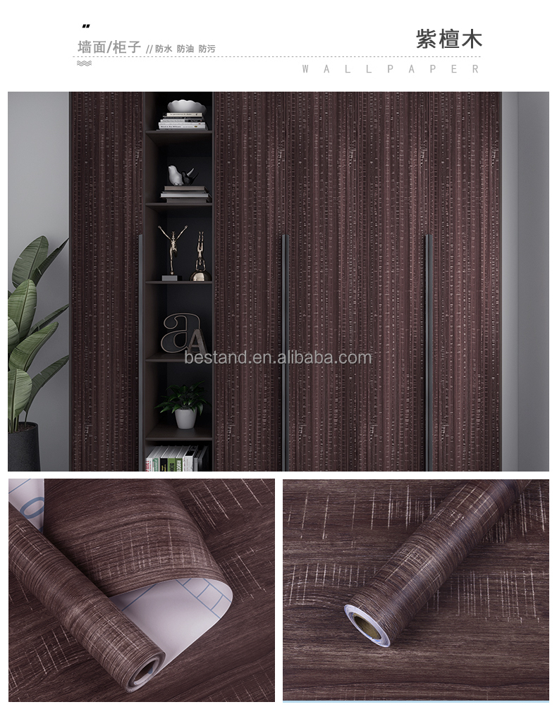 Removable Wood Wall Paper with Mildewproof Feature Peel and Stick Self-Adhesive Vinyl Wood Texture Decorative Wallpaper