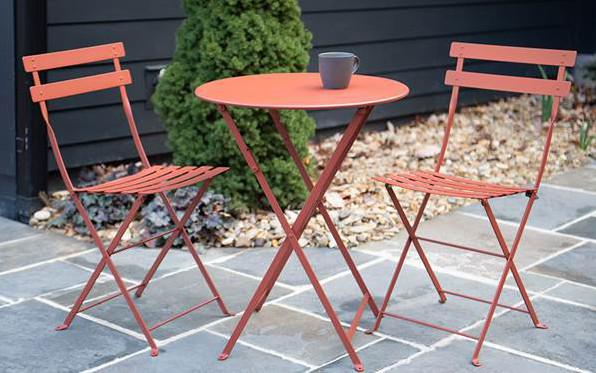 Buy cheap H71cm Garden Folding Table And Chairs Outdoor Full Steel Furniture Set from wholesalers