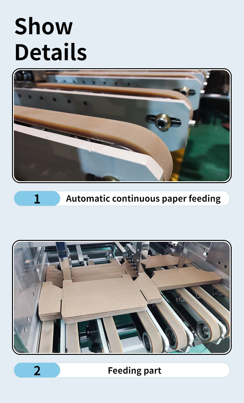 Water Soluble Cold Glue Folder Gluing Machine for 4 Corner and 6 Corner Boxes CQT-1300