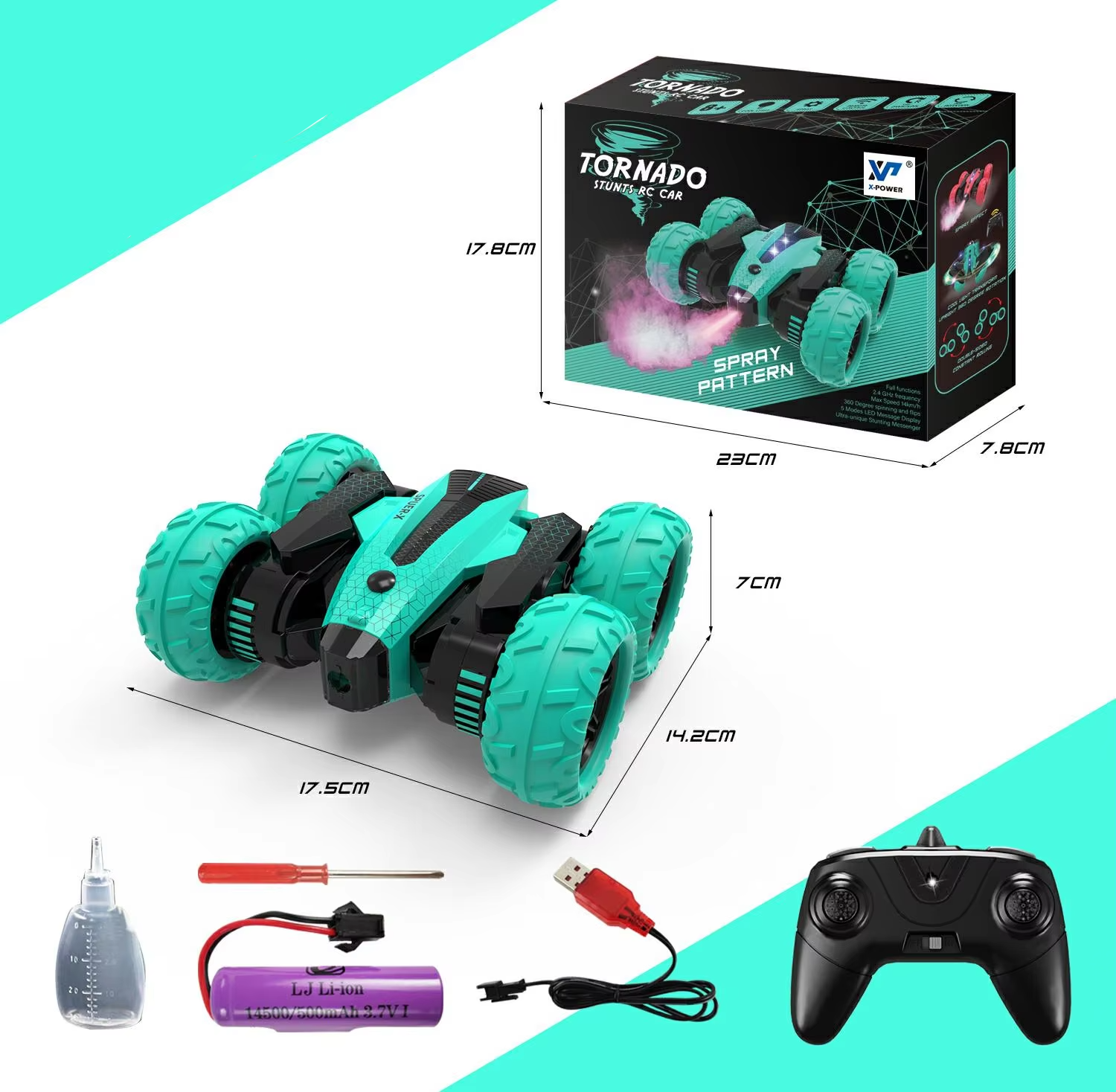 S-015 4wd 360 Degree Rotation Mini Rc Stunt Car 2.4ghz Remote Control Rc Car Electric Toy Rc Spray Roll Drift Car For Kids Gifts