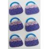 Buy cheap Screen Printed Printable Fabric Stickers With Decora Rhinestone Purple Bag Shape from wholesalers