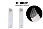 Single Use Disposable Microblading Needles , 14 Pin White Color Curved Blade