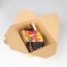 Buy cheap Disposable Kraft Paper Food Box Four-sided Cover Biodegradable Snack Tray from wholesalers