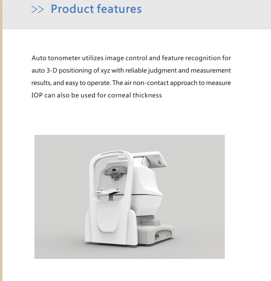 Factory Price Full Auto Non-contact Tonometer / Touch Screen Non-contact Pressure Gauge Tonometer for Sale