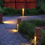 Metal Garden Lights 2mm Corten Steel Light Box IP65 Bollard Landscape Lights