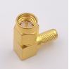 Buy cheap Right Angle Sma Male Crimp Connector RG 58 Gold Plated Customized Size from wholesalers