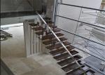 Flexibility Modern Steel Staircase With Wood Treads , Customized Design