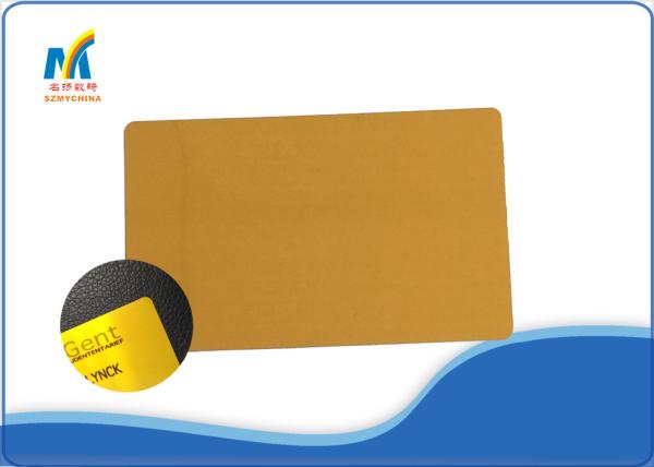 Gold Color Sublimation Metal Business Cards 0.22mm Thickness 86*54mm Straight
