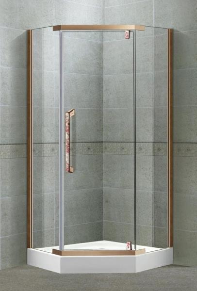 Red Bronze Diamond Pivot Shower Boxes Swing 304 Stainless Steel 8 MM Clear