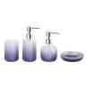 Buy cheap Glass Bathroom Accessories Set Luxury Ombre Blue Round Shape Diamond Pattern Lotion Pump Bottle Two Size from wholesalers