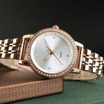 Stainless Steel Case Back Watch Quartz Watch Women Reloj Mujer 1311