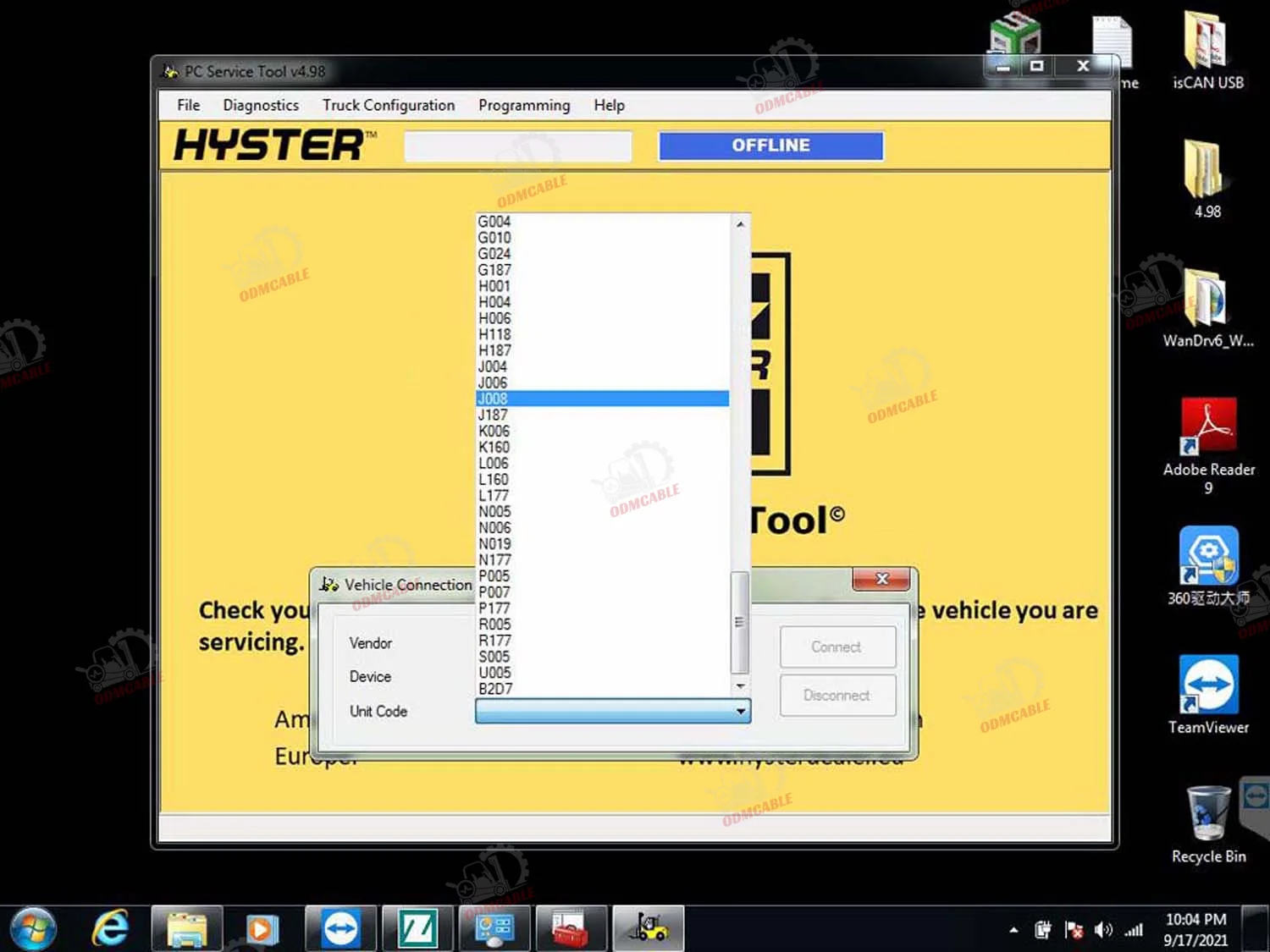 V4.99 For Hyster Yale Forklift Truck Diagnostic Scanner Yale Hyster PC Service Tool Ifak Diagnositc Tool+F110 Tablet