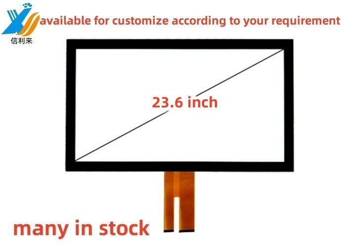 23.6 Inch Multi touch USB projected capacitive (PCAP) GG touch screen panel lcd led monitor customizable AR AG AF waterproof oilproof pen touch for