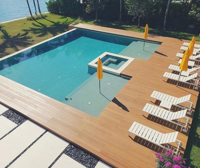 140x25mm Co Extrusion WPC Decking Recycled Wood Plastic Composite Flooring