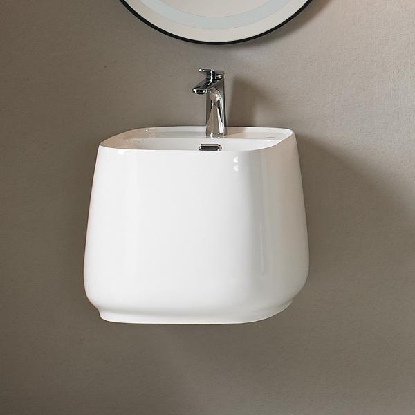 Buy cheap Hand Wash Ceramic Wall Hung Basin Modern Special Shaped for Bathroom from wholesalers