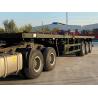 Buy cheap 3axles Flatbed Truck Semi Trailer 60 Tons 20/40FT Container Shipping from wholesalers