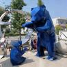 Buy cheap Stainless Steel Bear Sculpture Blue Geometric Mirror Metal Animal Statue Modern Art Outdoor Garden from wholesalers