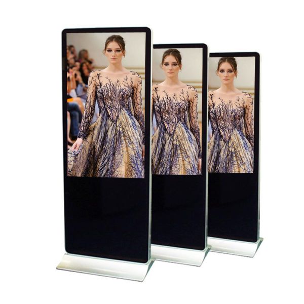 Multi Information Freestanding Touch Screen Poster 55 Inch Dual OS