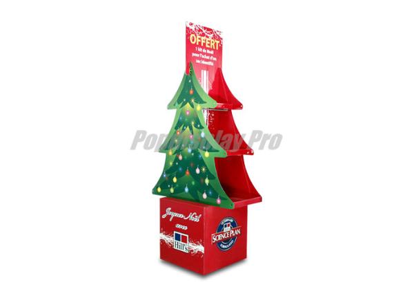 Buy cheap Light Duty Cardboard Floor Display Stands Stylish Christmas Tree Shaped from wholesalers