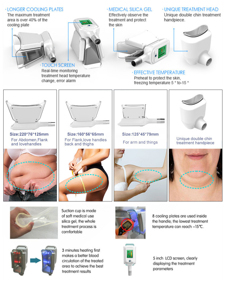 2018 newest freeze fat body slimming 4 handles cryolipolysis 