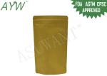 Plain Recyclable Kraft Paper Zipper Bags For Dried Flowers / Fruit Packing