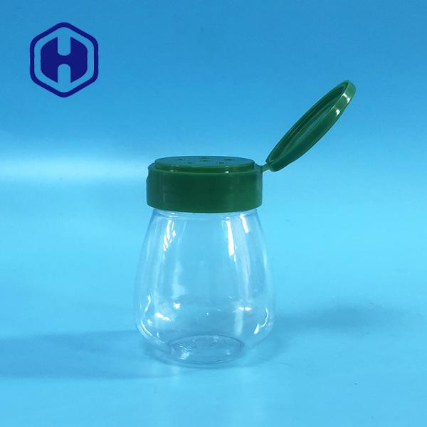 Buy cheap Small Salt Pepper Round PET Empty Plastic Spice Jar 100ml Flip Top Lids 6 Holes from wholesalers