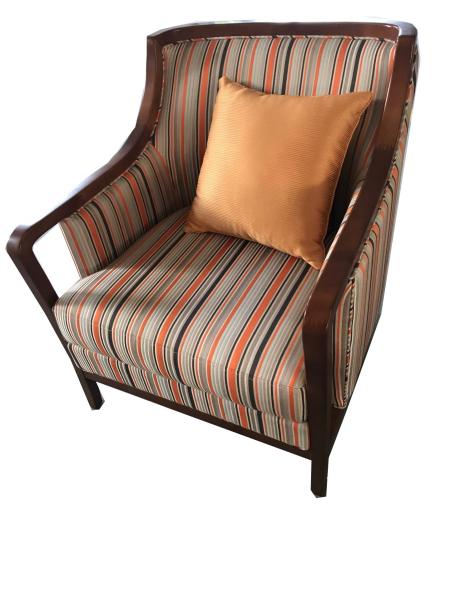 Buy cheap Solid wood frame fabric upholstery hotel lounge chair/single sofa from wholesalers