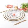 Buy cheap Wedding Round Fruit Salad Gold Plated Dish Glass Beaded from wholesalers