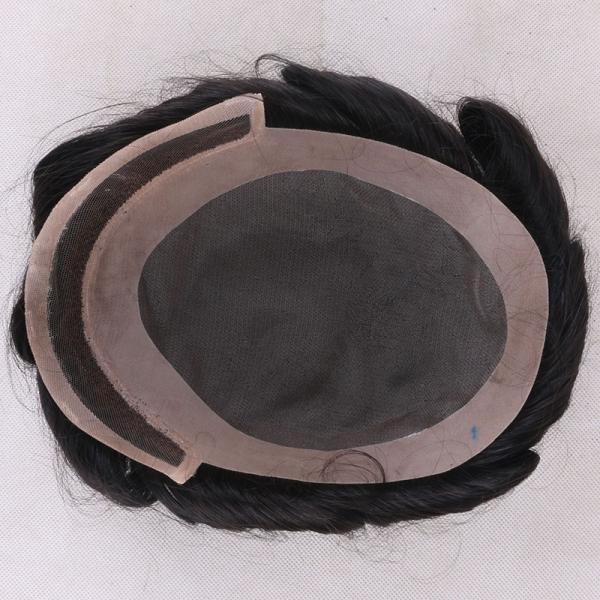 Buy cheap 100% Human Hair Remy Hair Mono base with gauze around men's toupee from wholesalers