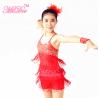 Buy cheap Biketard Confetti Sequin Fringe Dress Kids Purple Latin Dance Costumes from wholesalers