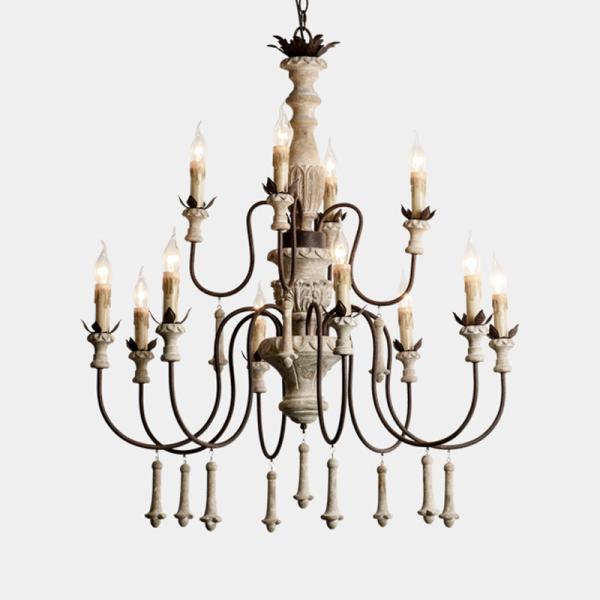 Buy cheap Wood and brushed nickel chandelier for Kitchen Bedroom (WH-CI-55) from wholesalers