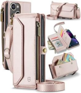 Wholesale iPhone 13 case, zipper wallet with 7 cards, leather magnetic flip-flop wristband from china suppliers
