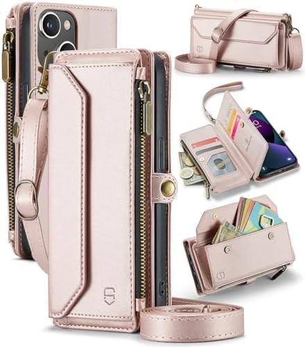 Buy cheap iPhone 13 case, zipper wallet with 7 cards, leather magnetic flip-flop wristband from wholesalers