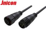3 Poles Waterproof Power Cable Connectors Screw Locking Male Female Overmolded